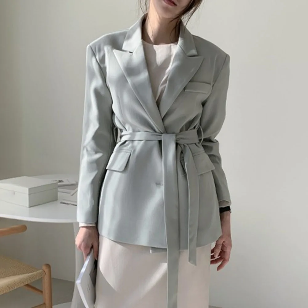 Повседневный блейзер для женщин элегантный тонкий повседневный однотонный