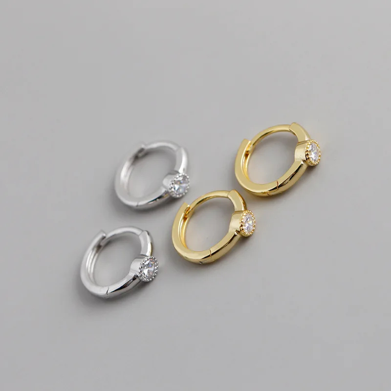 WOOZU реальные 925 стерлингового серебра минималистский геометрический круглый