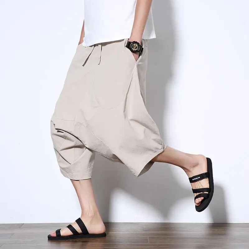 

Men Harajuku Harem Pants 2020 Mens Summer Cotton Linen Joggers Pants Male Vintage Chinese Style Sweatpants hot