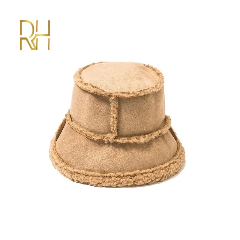 Весенняя плюшевая шерстяная шляпа из овечьей шерсти Женская бархатная