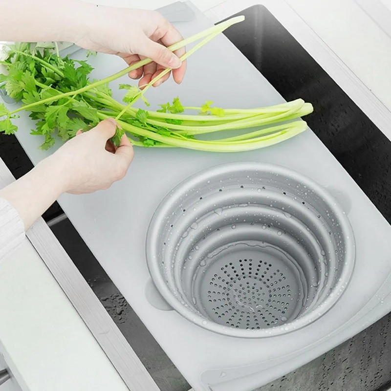 Innovative Multi-Functional 3 in 1 Chopping Board Detachable Folding Drain Basket Sink Cutting Kitchen Tools | Дом и сад