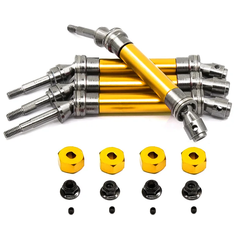 SAINLOER-eje de transmisi&oacute;n de Metal para coche de control remoto, eje de transmisi&oacute;n delantero y trasero CVD para Traxxas Slash 4X4 1/10 RC, accesorio de juguete, 4 Uds.-3