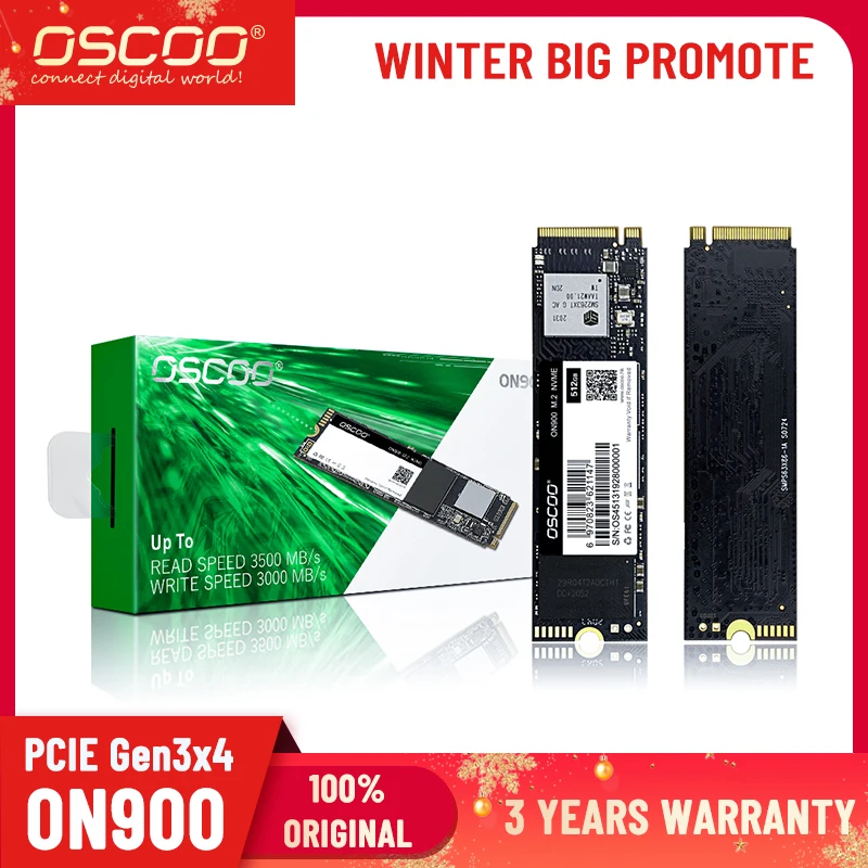 

OSCOO PCIE SSD Hard Drives NVMe M.2 2280 Gen3.0x4 Internal Solid State Drive 128GB 256GB 512GB 1TB For Ultrabook Laptop