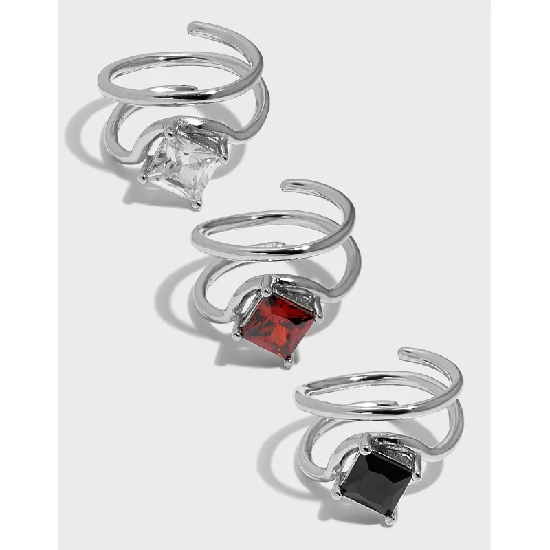 

Женское Двухслойное кольцо из серебра 925 пробы, с фианитом