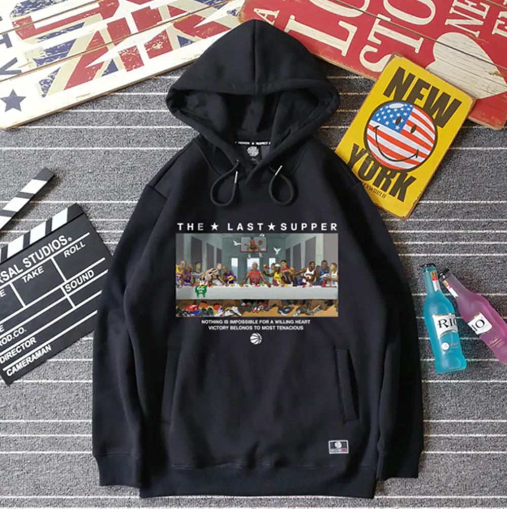 

New Cartoon Print Hoodie American Basketball Player Hoodie Series Men's Women's Kids Autumn/Winter Fashion Loose Sweatshirt