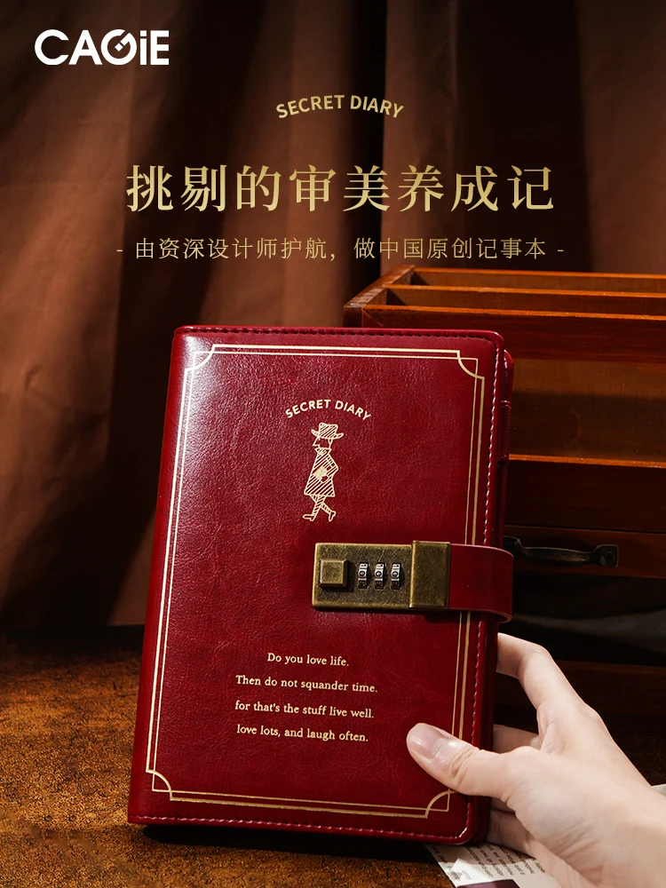 

Cipher Notebook Retro Diary With Lock Book Girl Literary Artistic Exquisite Diary Girl Secret Notebook Thickened Creative Study