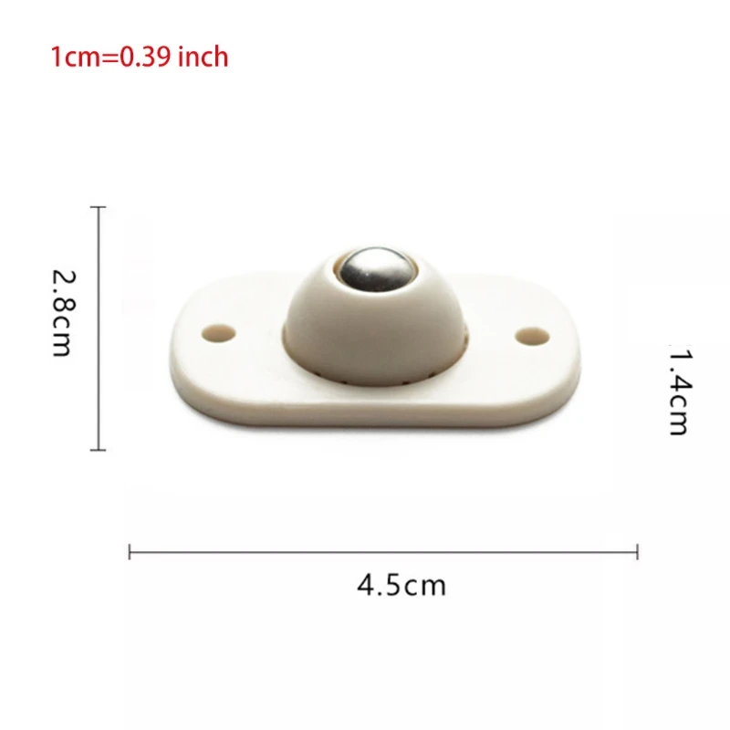 

4pcs Adhesive Pulley Storage Box Casters Trash Can Self-Adhesive Furniture Wheels Stainless Steel Ball
