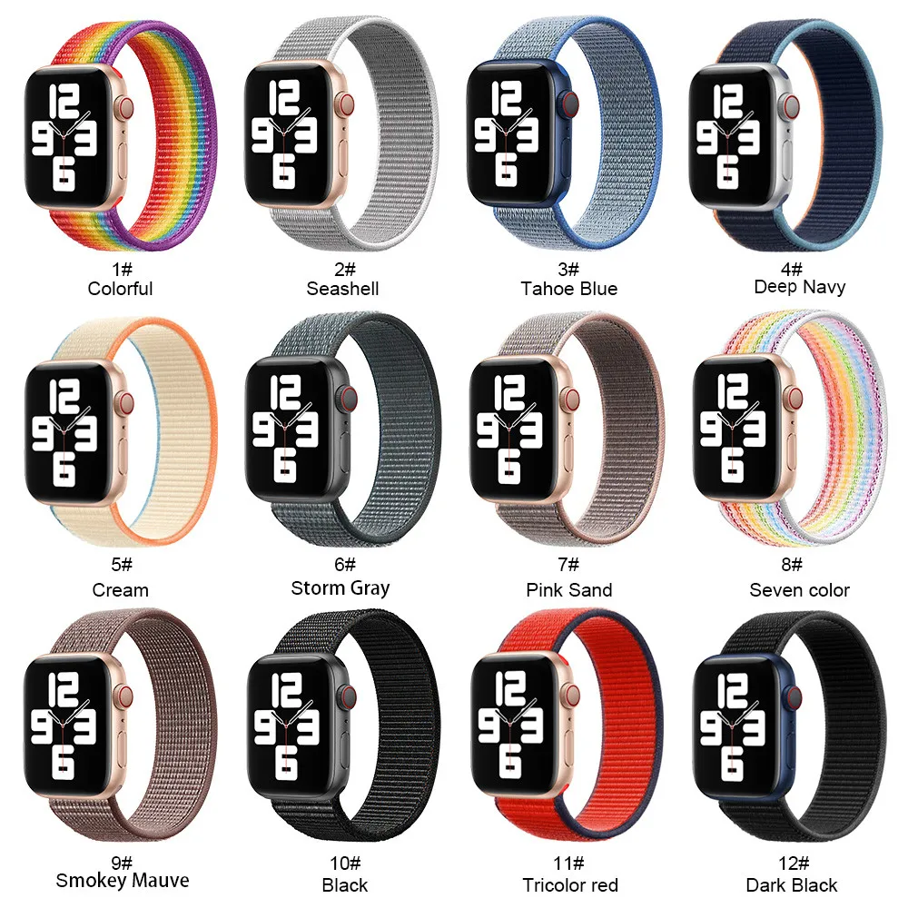 

Hot Selling 2021 New Upgrade Braided Solo Loop Elastic Nylon Straps for Apple Watch Band Series 6/SE/5/4/3/2/1 38/40/42/44mm
