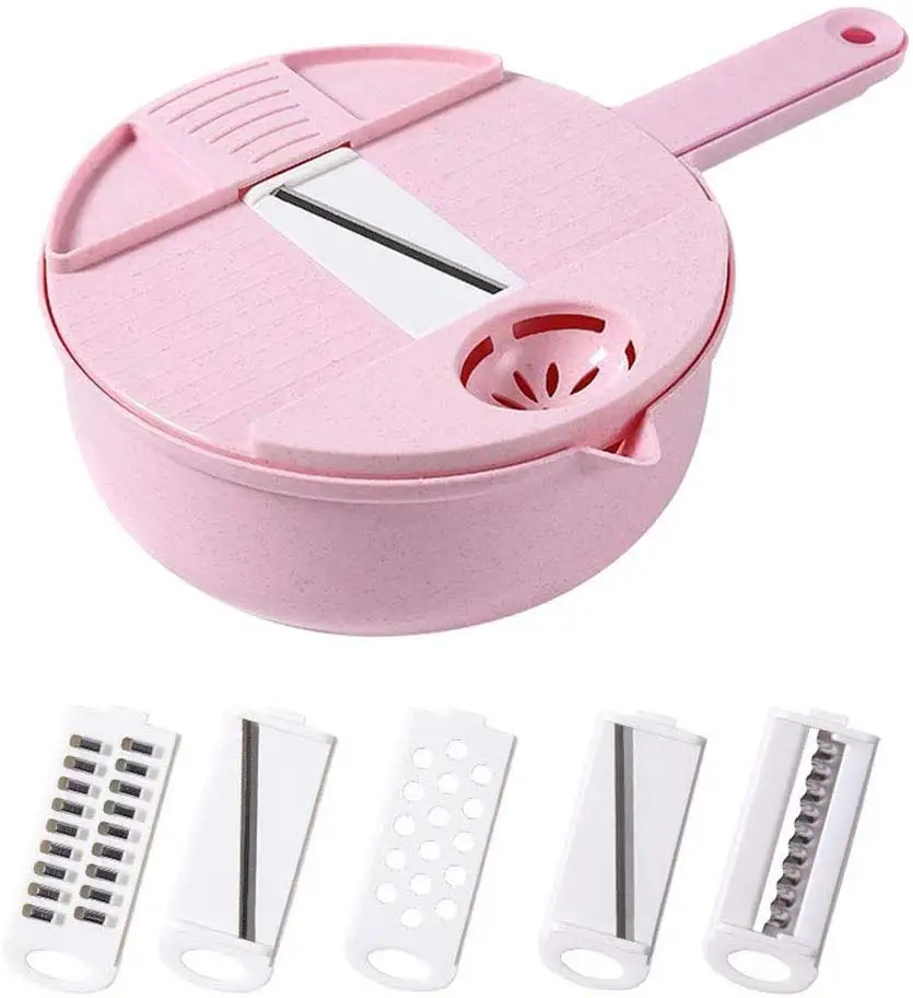 Овощерезка 12 в 1 резак мандолина измельчитель для лука с 5 сменными лезвиями из