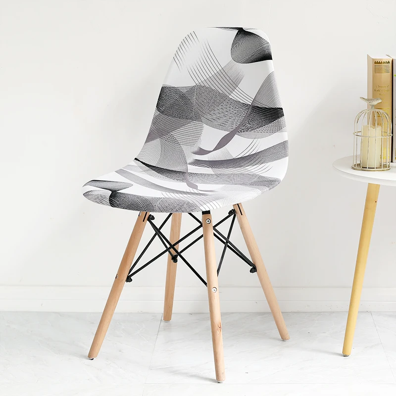 Цельнокроеное Платье с принтом сиденье Чехол маленького размера оболочки стул