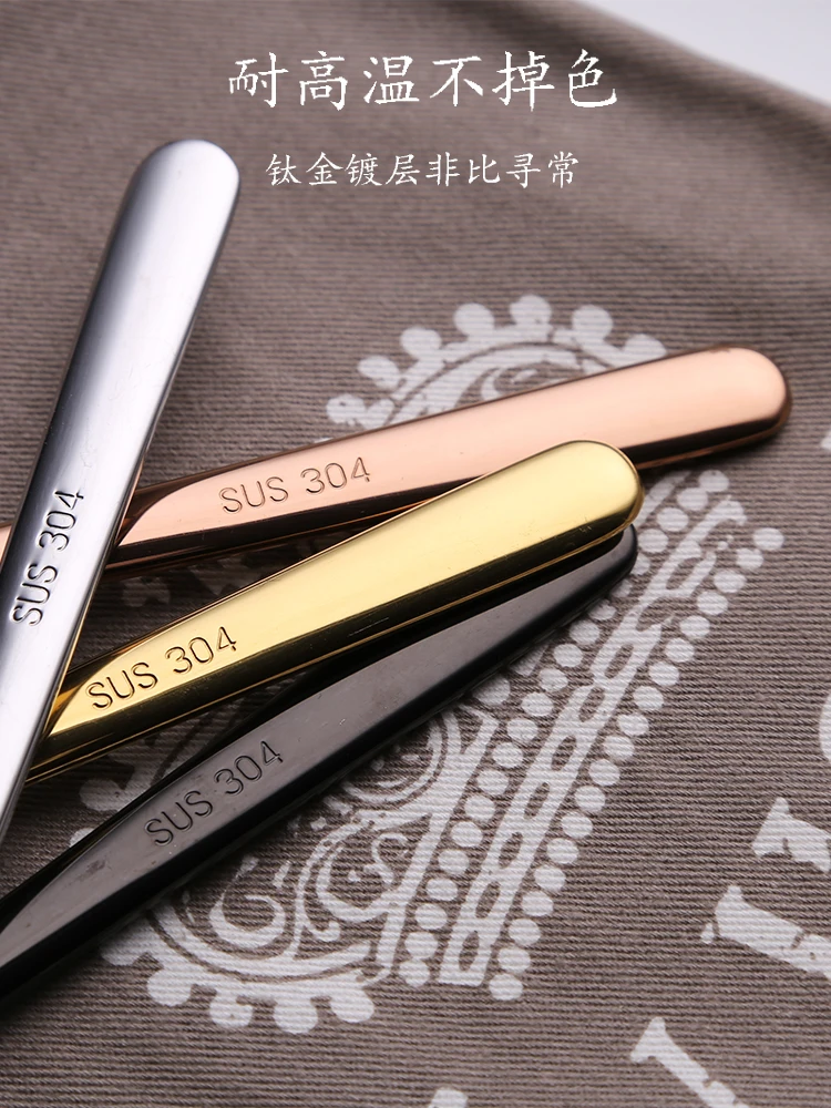 Золотая Скандинавская ложка из нержавеющей стали с длинной ручкой твердая