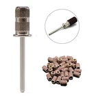 Электрический Маникюрный серебристый держатель для ногтей, 100 или 1 шт., насадки для дрели для ногтей, аксессуары для педикюра