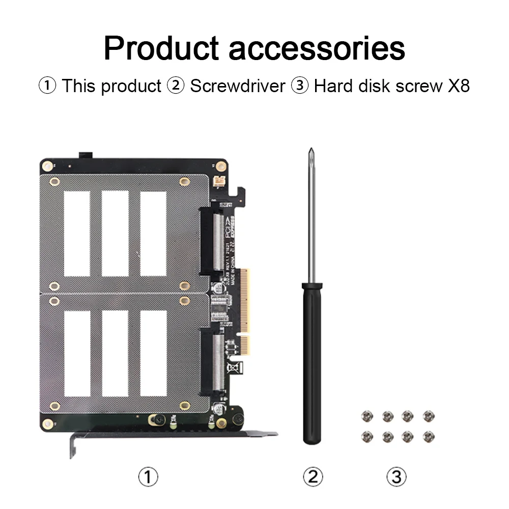 PCI-E X8 X16 Dual Disk U.2 Riser Card 2-U2X8 SSD PCIE 4 0 адаптер карты скорости 14000 МБ/с. для Windows 10/8/Linux -