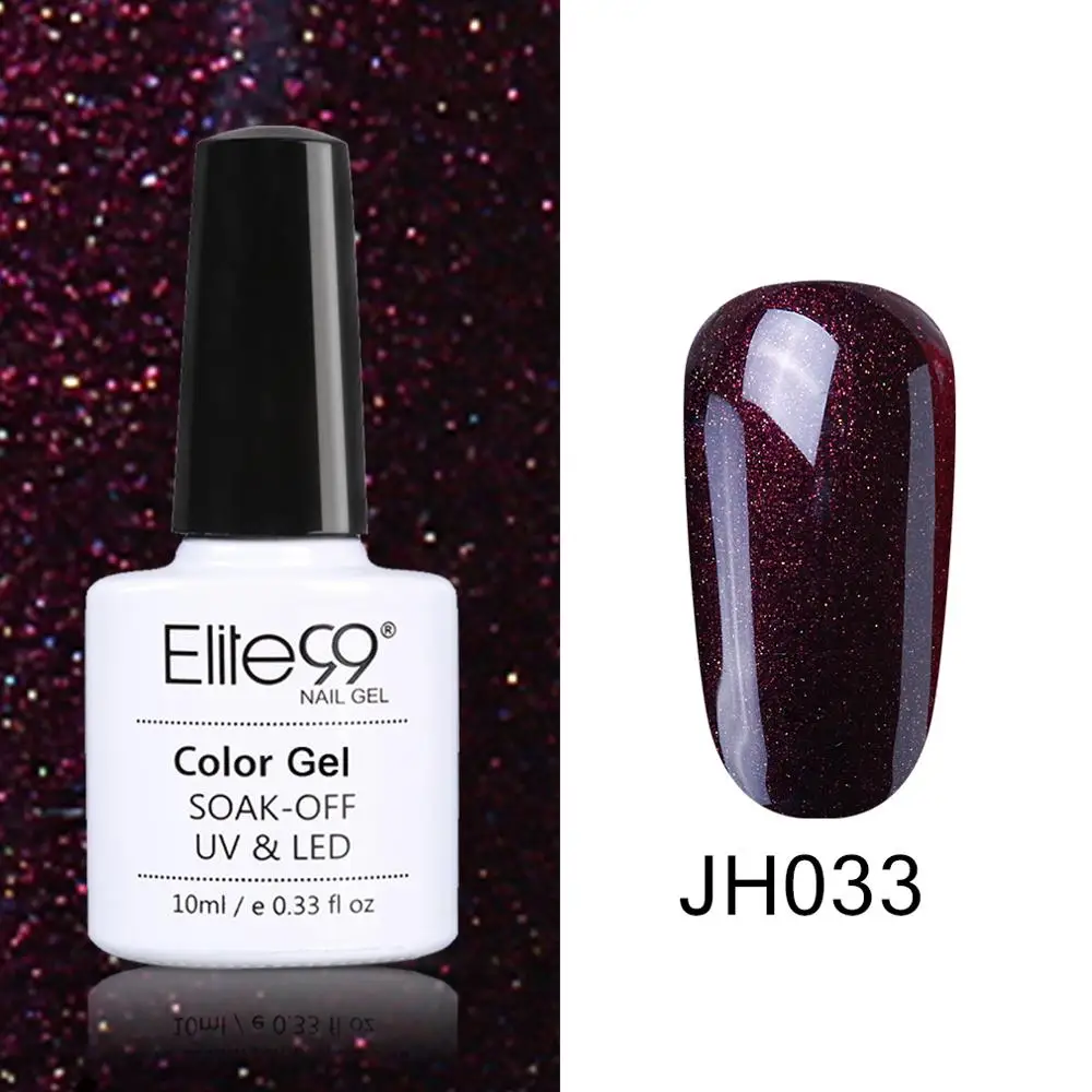 JH033 Elite99 винно-красный гель лак для ногтей 10 мл для дизайна ногтей маникюрный набор Гибридный гель Лаки нужно базовое верхнее покрытие для полигелевого лака - Цвет: JH033