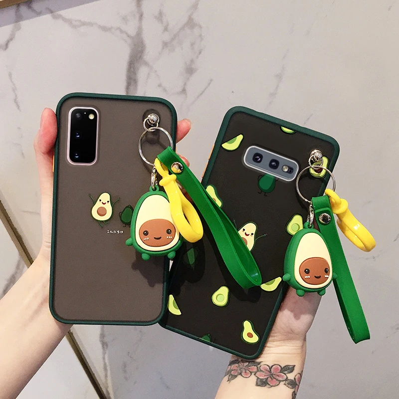 SAM S20 ультра 3D милый авокадо чехол для телефона Samsung /S20 plus /S10E /S9/S8/Note 10/9/8 Матовая