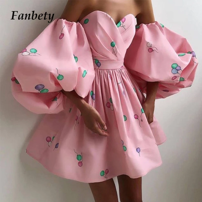 

Платье женское с открытыми плечами, пикантный элегантный вечерний сарафан с запахом и рукавами-фонариками, с открытой спиной, модное летнее