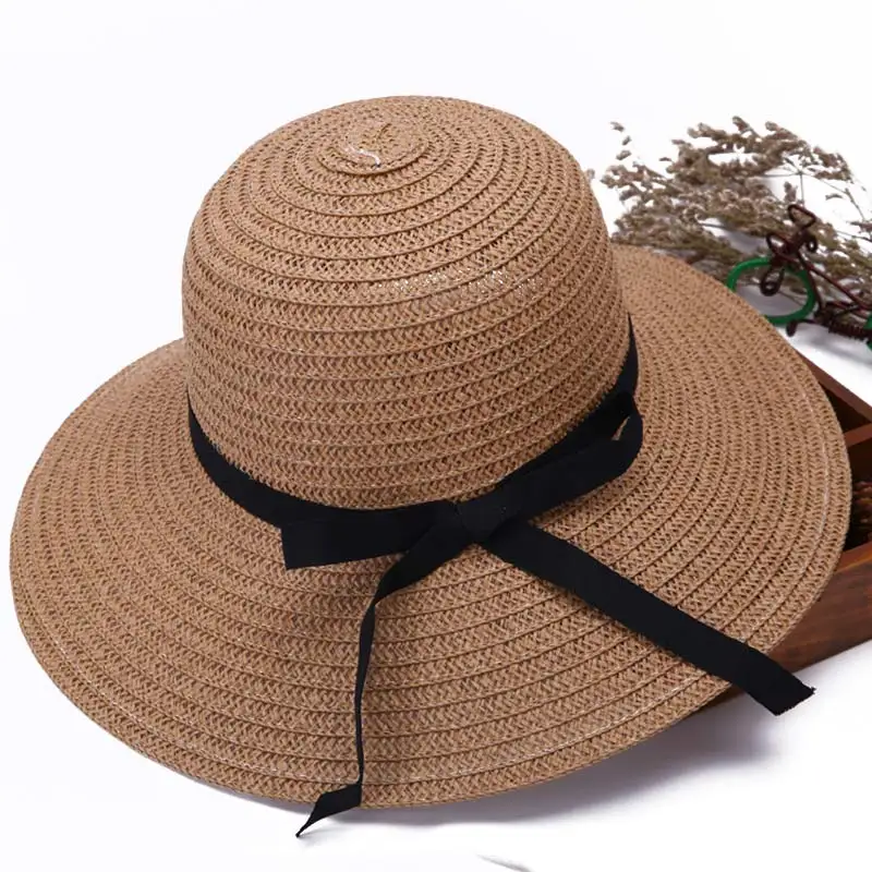 

summer straw hat women big wide brim Beach Sun Hat Straw floppy sun block UV protection hat Bohemia Cap
