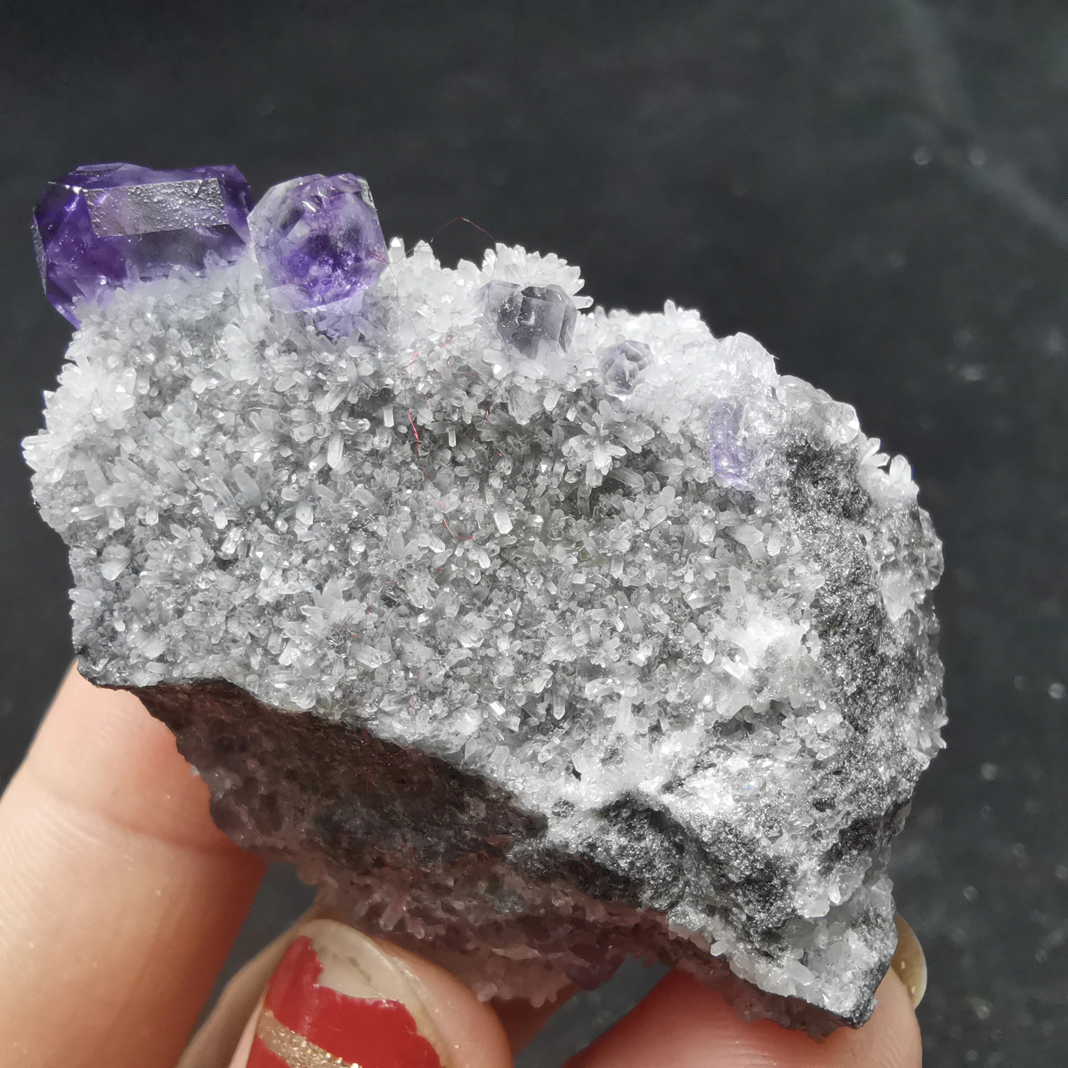 

31gNatural rare mica violet fluorite cluster mineral specimen stone and CRYSTAL HEALING CRYSTAL QUARTZ GEM home decoration