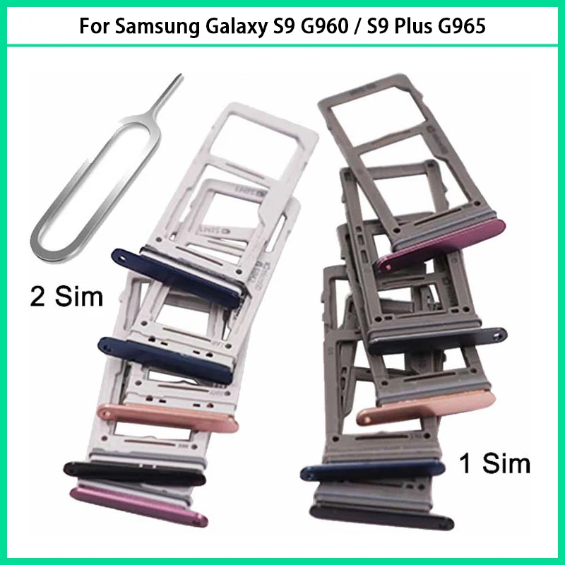 Для Samsung Galaxy S9 G960 G960F / Plus G965 G965F лоток для sim-карты sim-карт слот Micro SD Держатель