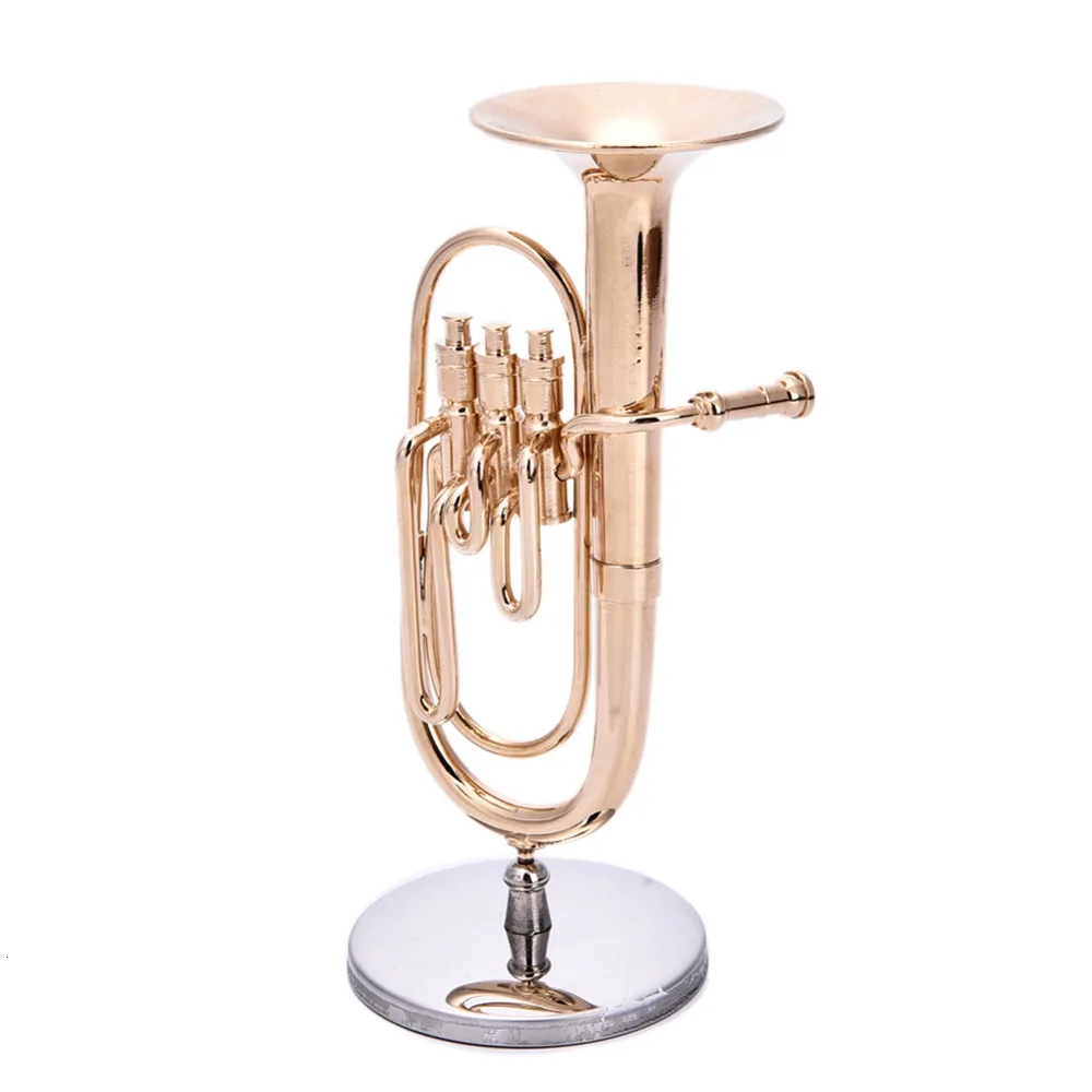 Маленькая туба Рог премиальная Подарочная коробка микро инструмент золотой угол