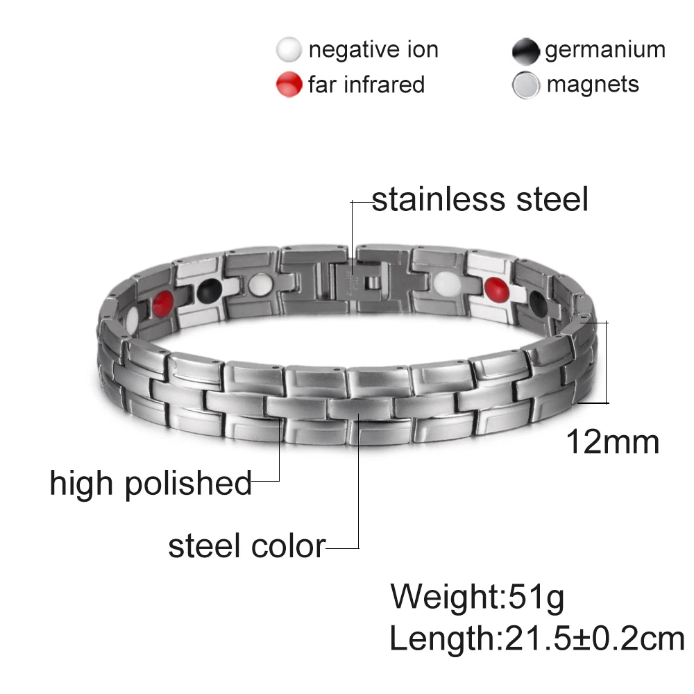 Здоровый Магнитный браслет мужской из нержавеющей стали магнитный Мужская