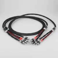 High Quality Audiocrast SC316AG 100 Pure Solid Silver Speaker cable with carbon fiber Spade Plug Loudspeaker Cable HIFI