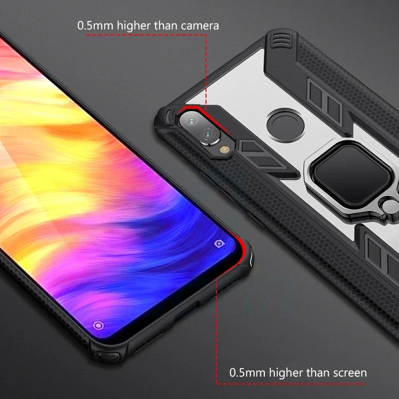 Защитный чехол для Xiaomi Redmi Note 7 Жесткий Чехол из поликарбоната + ТПУ автомобильный