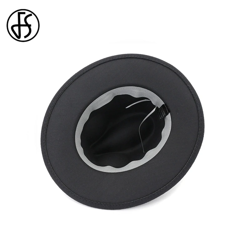 Женская и Мужская шерстяная джазовая шляпа FS теплая красная фетровая с широкими