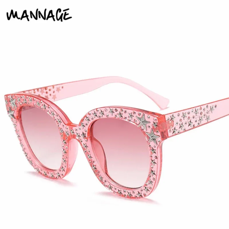 Стразы украшенные Квадратные Солнцезащитные очки женские роскошные