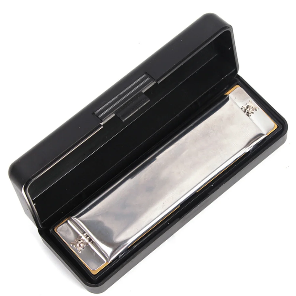 

10 Holes Diatonic Blues Harp Harmonica Key of 20 Tones (Gold)