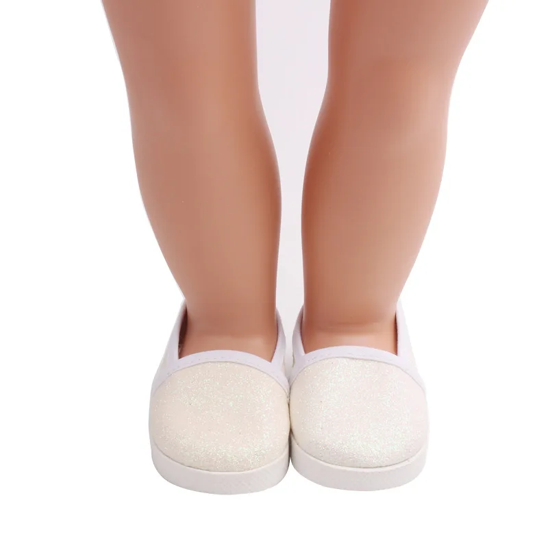 

7cm Mini Shoes For Born Baby Doll Single Shoes fits For 18 inch Girl Doll Sequin Shoes Doll Dress Up Accessories