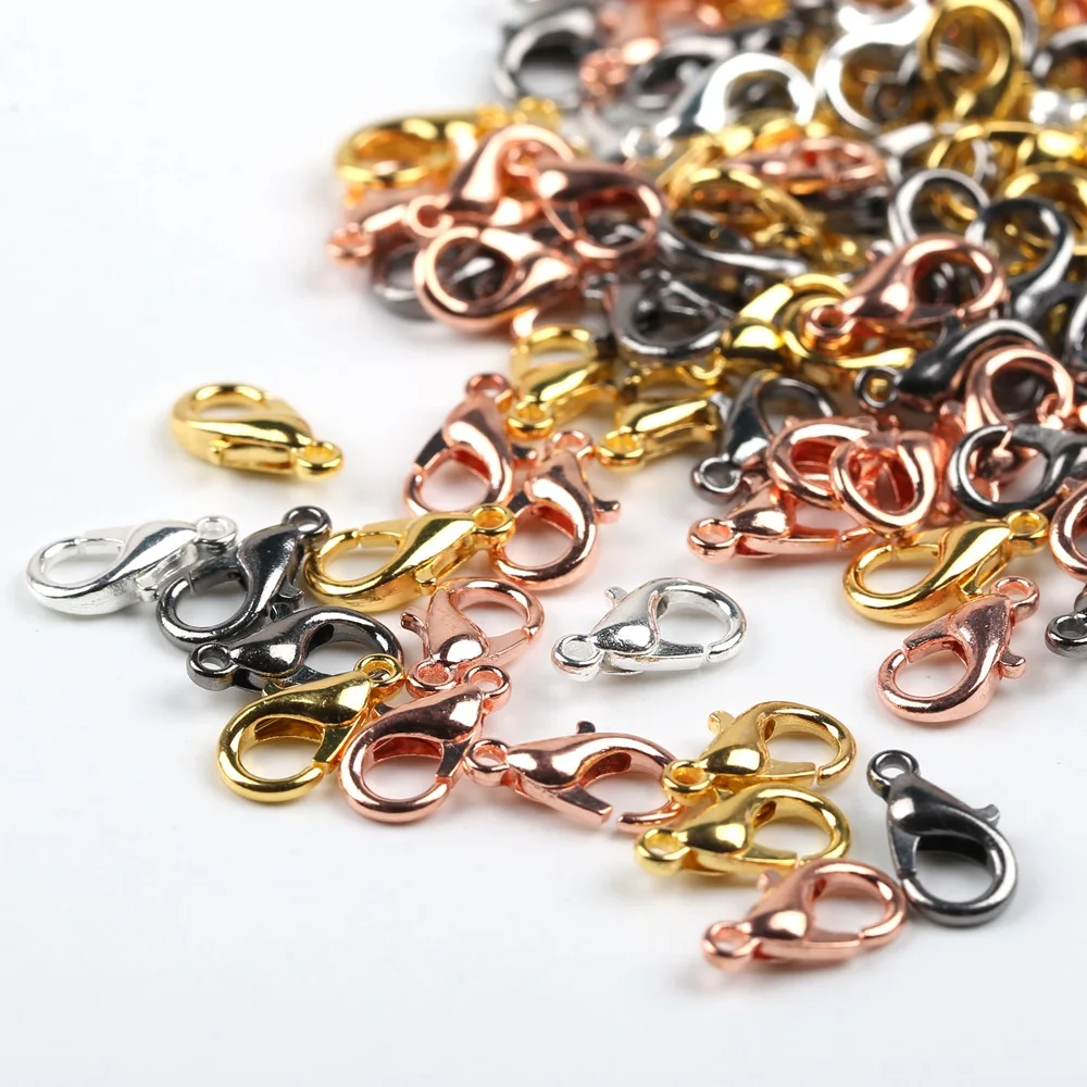 

20pcs 10-12mm 9-Color Metal Lobster Clasp Hook Chain Closure Clasp Bracelet Necklace Jewelry Pendant DIY Accessories