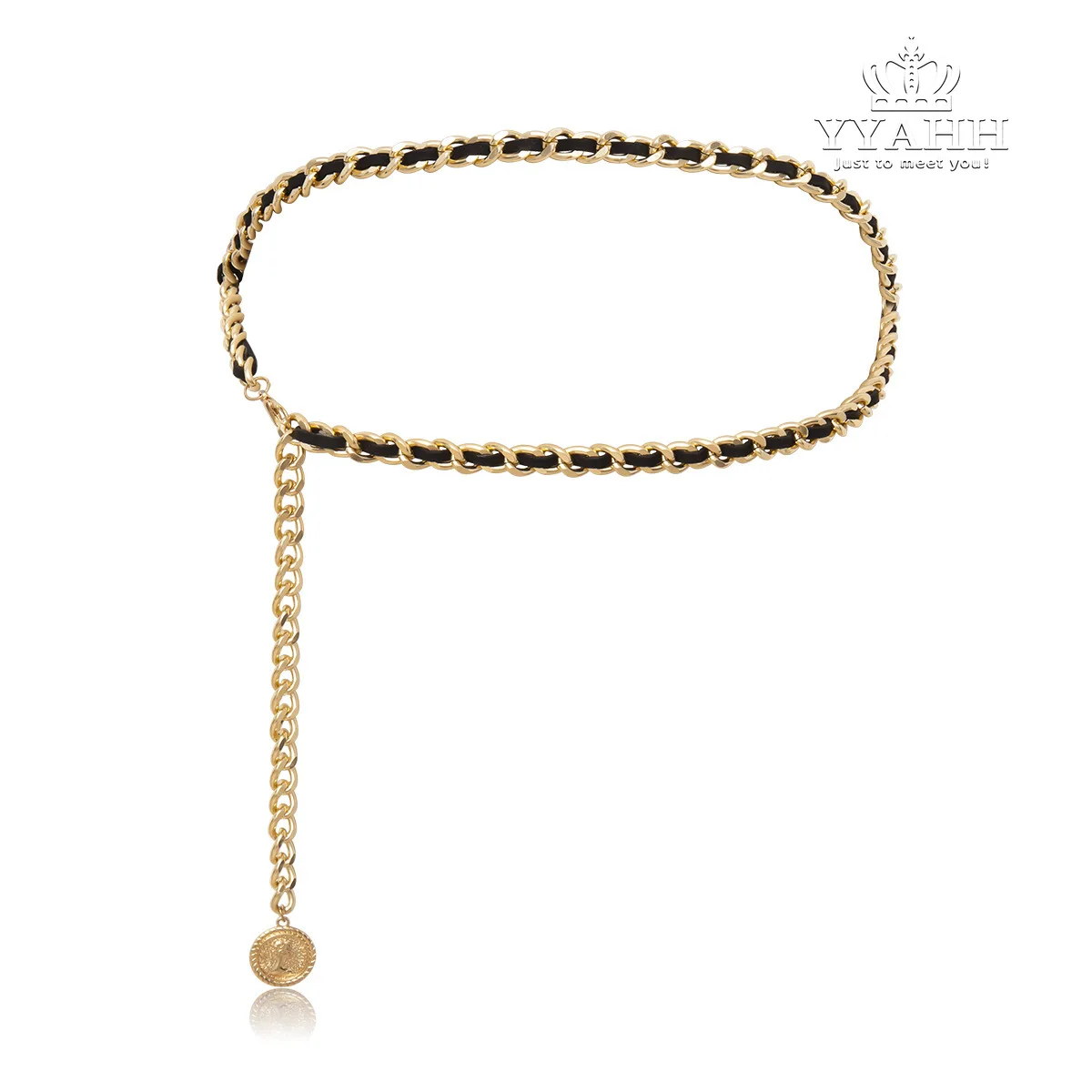 

European and American Retro Sexy Fashion Multi Layer Geometric Portrait Chain Flannel Waist Chain