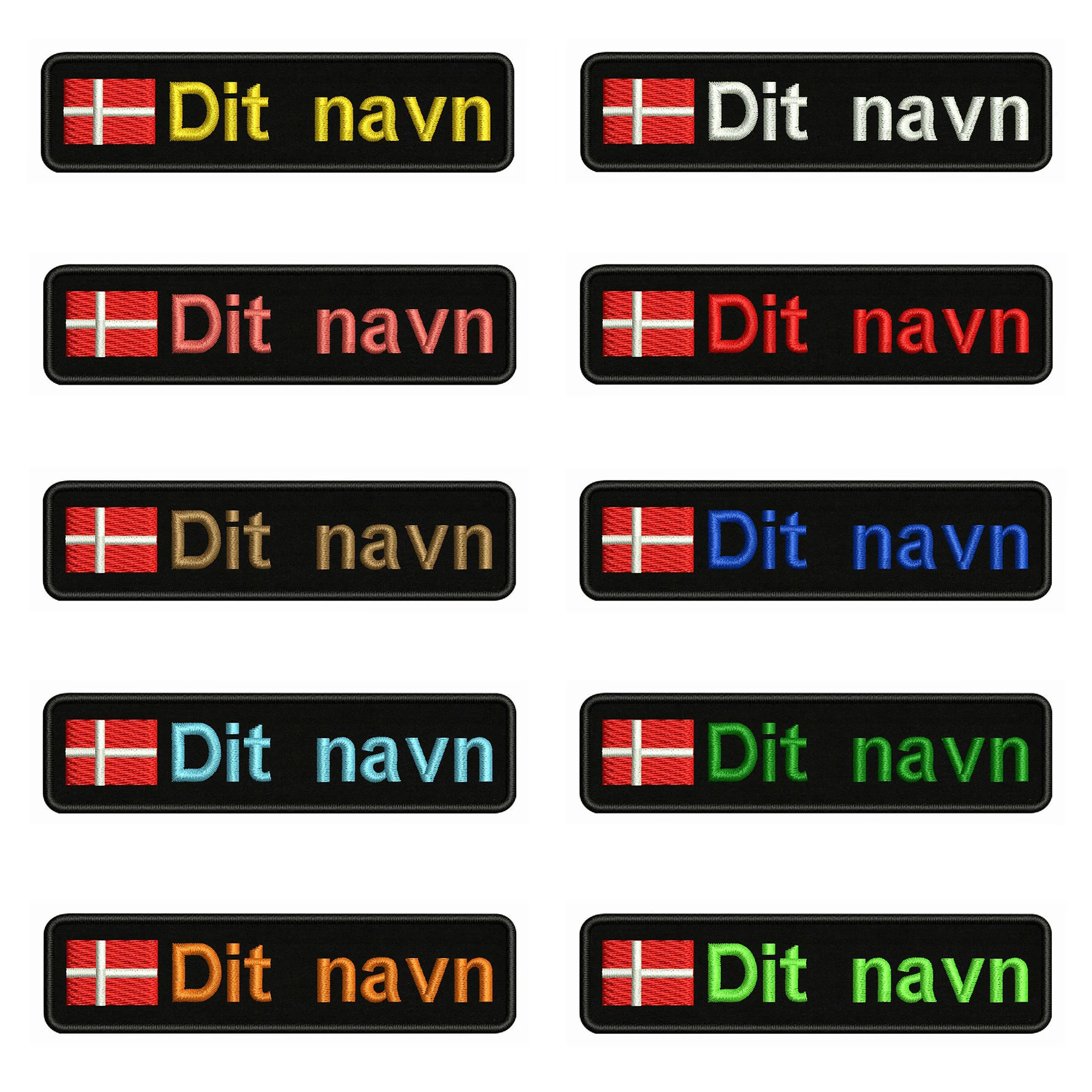 Датский флаг Дания 10X2.5cm вышивка пользовательское имя заплатка с текстом полосы