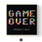 Постер для игр с надписью Game Over, абстрактный граффити, Шикарная Картина на холсте, настенные художественные картины для игр, декор комнаты