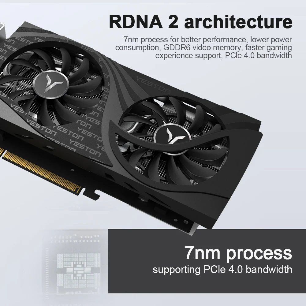 Игровая видеокарта Yeston RX6600XT 8 ГБ D6 GA GDDR6 4 0 бит 7 нм PCI-Express X DP + совместимая с HDMI