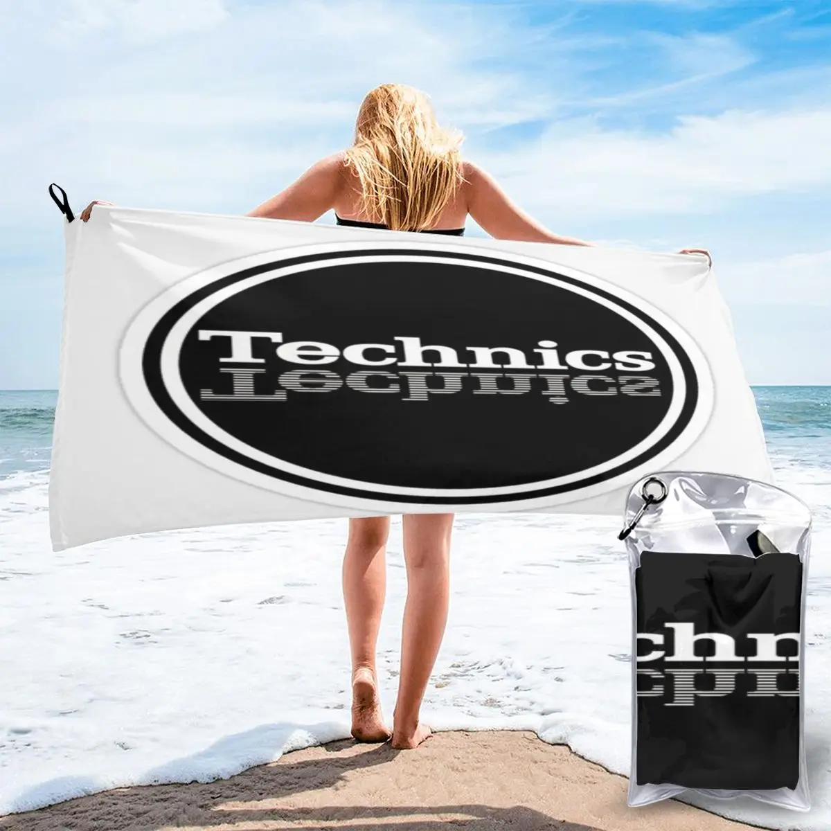 Technics 2171 Большое пляжное полотенце банное для женщин женское пончо