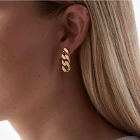 womens fashion hyperbolic chain tassel drop earrings goldenwhite copper female elegant dangle earring piercing accessories