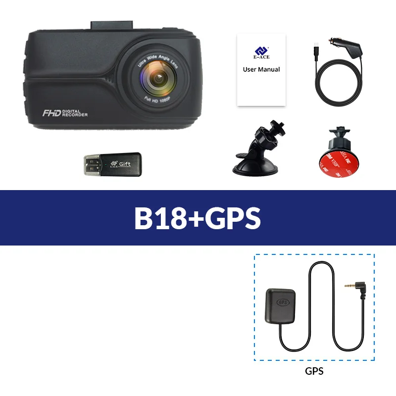E-ACE 3,0 дюймов Мини Автомобильный видеорегистратор Камера с gps трекером тире камера 1080P ночного видения авто регистратор ADAS LDWS видеокамера рекордер