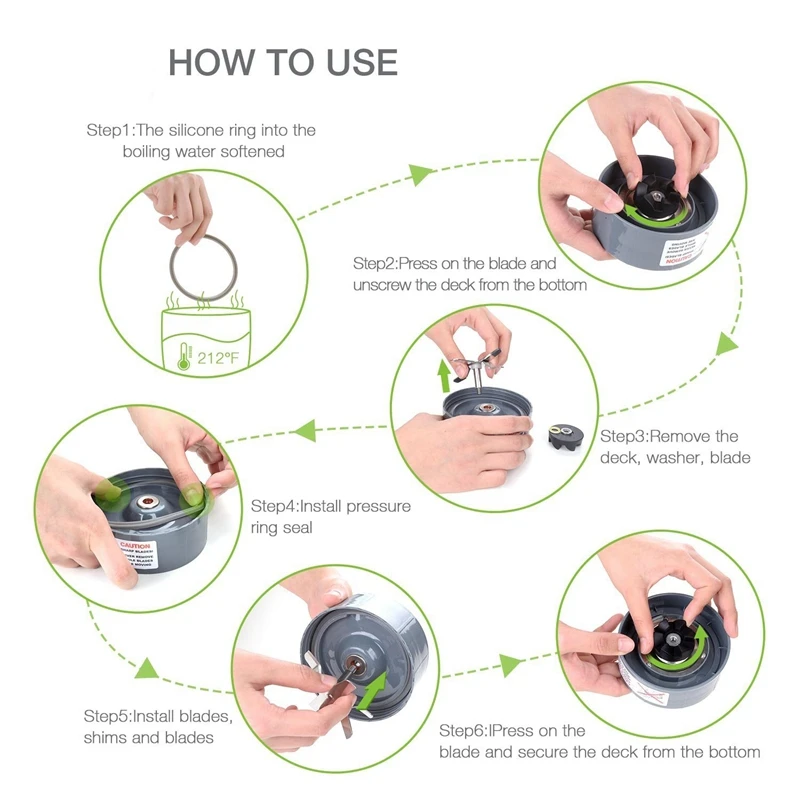 

Replacement Cups with Flip Top to-Go Lid for NutriBullet 6-Piece High-Speed Blender/Mixer, Gasket and 32oz Cups for Nutribullet