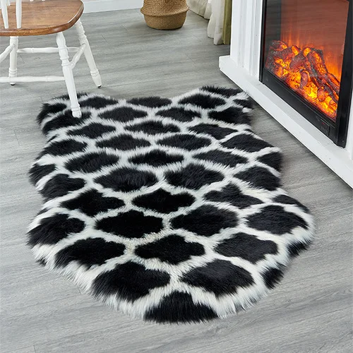

Imitation wool sofa rug living room bedroom carpet window decoration rug Soft and comfortable dressing table plush carpet