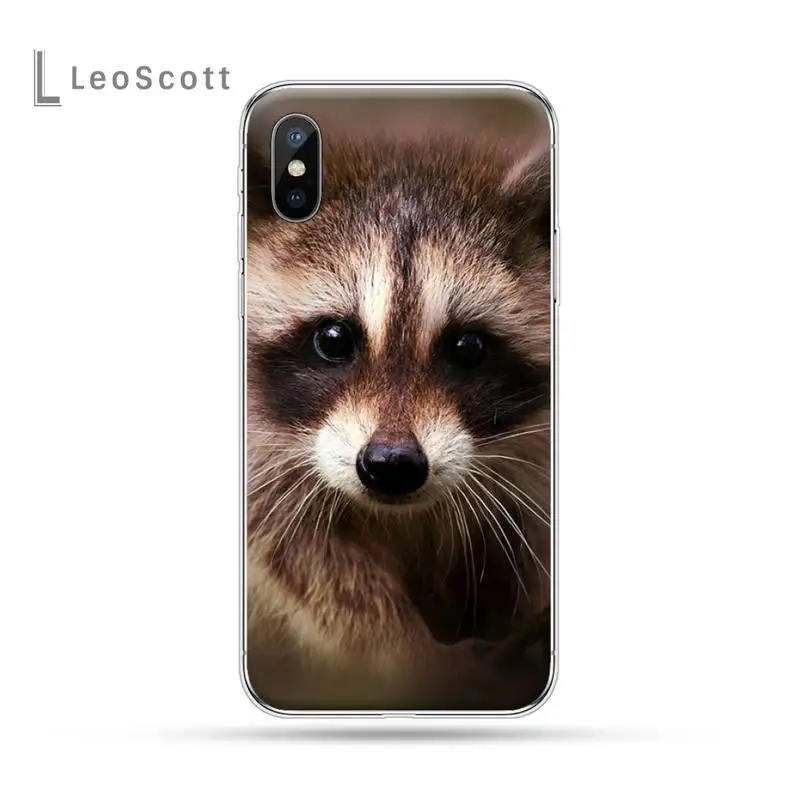 

Lovely animal Raccoon Phone Cases for iPhone 11 12 pro XS MAX 8 7 6 6S Plus X 5S SE 2020 XR