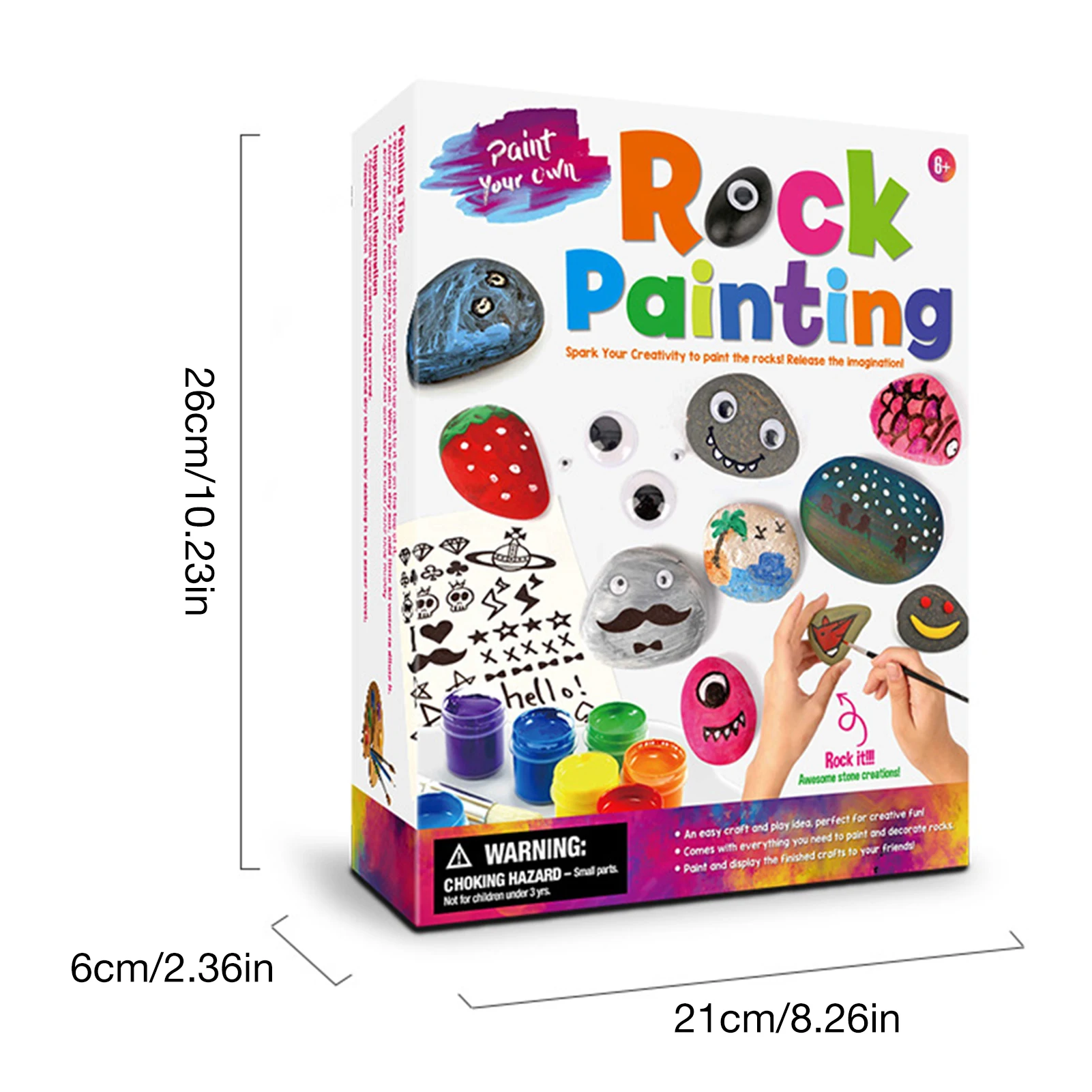 

Rock Painting Kit DIY Graffiti Creativity Colorful Natural Stone Craft Paint Toy Kits Training Art Supplies For Adults Kids