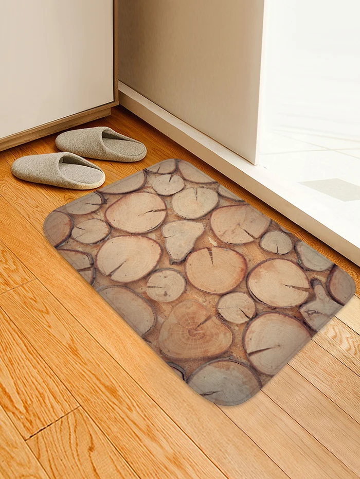 

Wood Design Doormat Boho Rug Carpet Area Indoor Outdoor Rugs Non Slip Front Door Mats for Living Room Bathroom Room