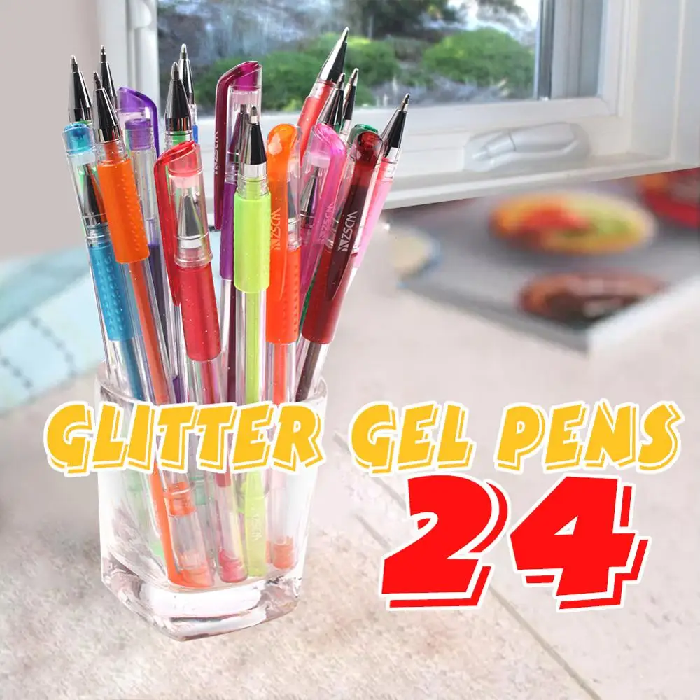 

24 Colors Gel Pens Set Bullet Gel Ink Pen for Adult Coloring Books bullet diary Drawing Doodling Art Markers School Supplies
