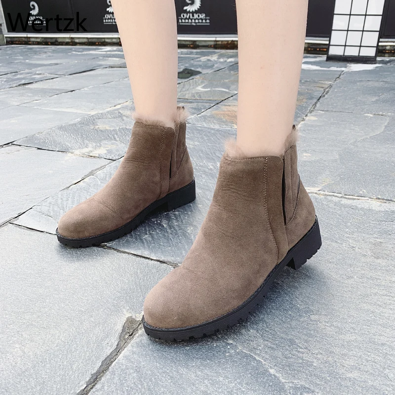 Зимние ботинки женская зимняя обувь на молнии теплые плюшевые модные женские для