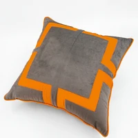 2022 cushion cover decorative pillow case modern simple geometric gray velvet coussin sofa chair cushion cover
