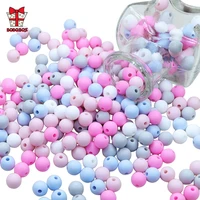 bobo box 50pcs round silicone beads 9mm perle silicone teething beads for jewelry making baby products diy silicone kralen beads