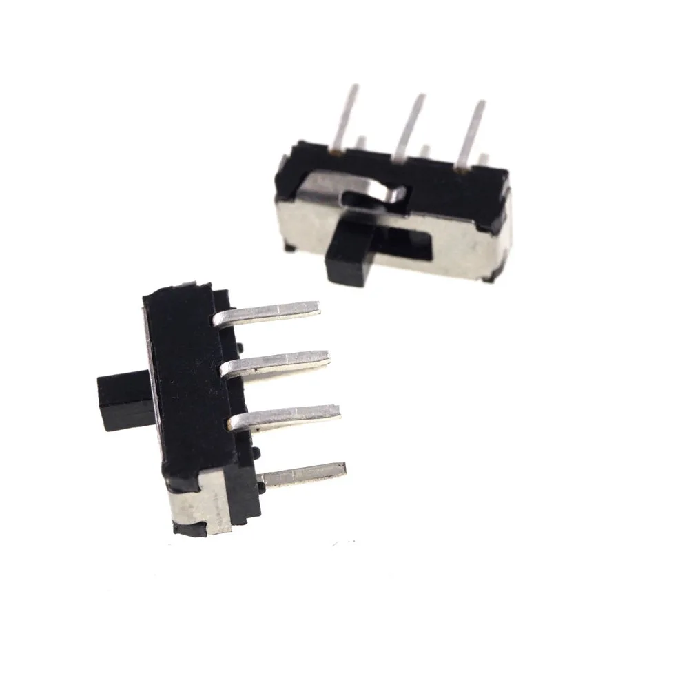 10 шт. миниатюрный ползунковый переключатель 6 Pin 2P2T DPDT ON-вертикальный сквозное