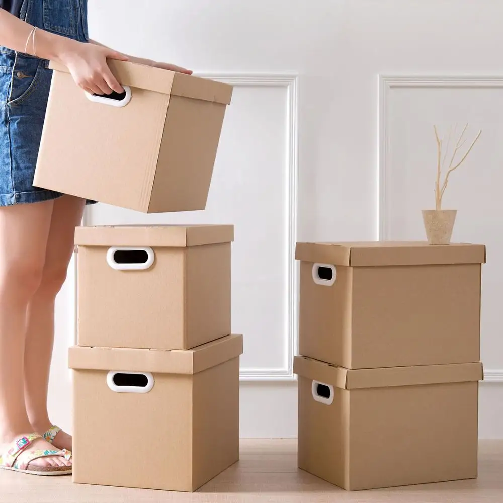 Большие бумажные складные корзины для хранения 21/29 л ящик домашняя коробка книг